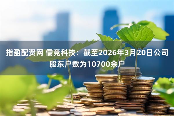 指盈配资网 儒竞科技：截至2026年3月20日公司股东户数为10700余户